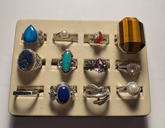 Lot of Vintage Sterling Silver Rings in Various Sizes, styles and stones