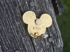 Vintage Pearl Mickey Ear Earrings Clip On Gold Tone Retired Disney Fashions