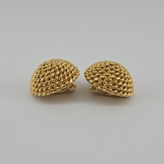 Vintage INAR Italy Gold Tone Spiral Dome Clip-on Earrings