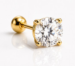 14K AU585 Gold Mini Zircon Screw Back Stud Earrings Vintage 5mm Pairs
