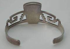 Stunning Sterling Trapezoid Black Onyx Geometric Aztec Designer Bracelet TS-70