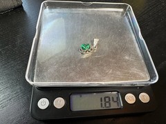 1.84g Vintage Sterling Silver 925 Green Black Swirl Scarab Pendant M