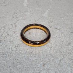 VINTAGE BAKELITE SWIRL BROWN YELLOW BANGLE BRACELET LAMINATED 3 LAYER RARE