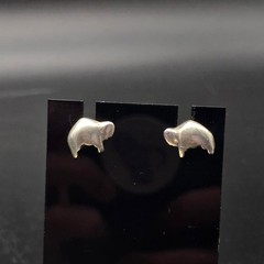 Sterling Silver Buffalo Bison Stud Earrings 925 Southwest