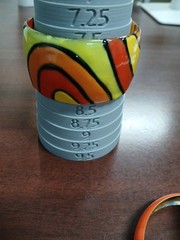 Vintage Orange Bangle Bracelet Lot Of Plastic Acrylic Metal 8-8.5