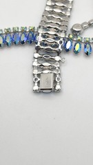 VTG B. David Blue Green Aurora Borealis Rhinestone Choker Necklace & Bracelet
