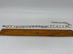 Vtg 1950s Aurora Borealis Rhinestone Choker Necklace AB Crystal Rivière MCM