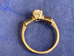 Antique 10K Yellow Gold Ring 1.89g Fine Jewelry Size 5.75 Band White Round Stone