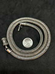 925 Sterling BA SC 5mm Woven Cable Necklace 23in – 76.91g