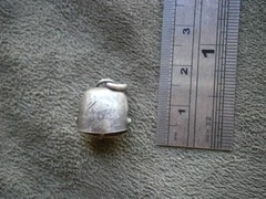 Geneva (?) Cow Bell Nice Tinkle Vintage Silvertone Bracelet Charm Pendant 1.6g