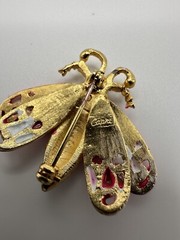 Vintage Capri Pink Moth Pin Brooch 4.5cm JB10