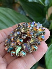 vintage aurora borealis Doomed brooch
