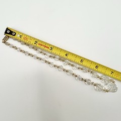 Vintage AB Faceted Glass Necklace Gold Plated 15”