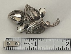 Vintage Theodor Klotz 835 German Silver Brooch Baby Tooth Pearl TEKA Germany Pin