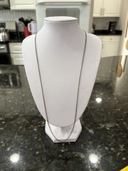 Vintage Israel 925 Sterling Silver 24″ Curb Chain Necklace – 5g – Dainty & Long
