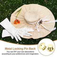 30Pcs Metal Locking Pin Backs, Pin Keepers Locking Clasp, Gold