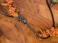 Vintage Coral & Turquoise Pendant Two Strand Necklace. Unique. 16 Inches