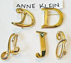 100 Vintage INITIAL Letter Brooch Pins Lot 35 Signed Trifari Sarah Anne Klein