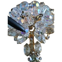 Juliana Delizza & Elste AB Rhinestone Crystal Cha Cha Flower Vintage Brooch