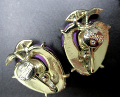 LISNER Purple Thermoset Leaves Vintage Necklace Earring Set