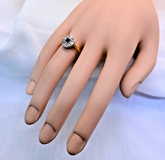 Vintage 18ct Yellow Gold Sapphire Diamond Ring Art Deco Octagonal Size 8