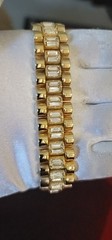 Vintage 80’s Goldtone Rhinstone Bold Bracelet 8.5 In