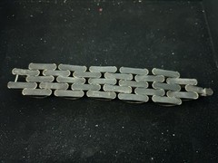 Vintage Bracelet Gerda Lynggaard Monies Resin & Metal Unusual Wide Bracelet
