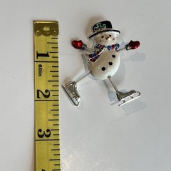Vintage Christmas Holiday Brooch Pin – Ice Skating Snowman Danecraft Signed Good