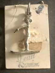 VTG Beau 925 Sterling Silver Water Ski Woman Necklace Pendant/Bracelet Charm