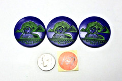 Vintage Czech Egyptian Revival Blue Lapis Glass Sphinx Round Cabochons Cabs 32mm