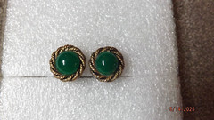 GM Signed JADE Look CLIP EARRINGS General Motors