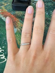 ANTIQUE ART DECO 1920’S NATURAL DIAMOND BAND RING 14K WHITE GOLD SIZE 4.5
