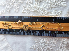 Vintage Bracelet Swan Signed Swarovski Crystals Geometric Chain Gold Tone 7.5″ L