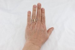 Victorian 10K rose gold BAND ring Wide Leaf Leaves Flowers Vines 3.1 g sz 7