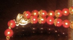 Vntg. Two-Strand Red Beaded/Glass Necklace- Signed! A BEAUTY!!