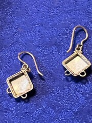 Porcelain Hand Painted Enamel Russian Rostov Finift Vintage earrings