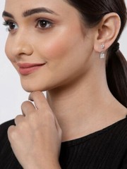 Pretty Dangle Drop Stud Earrings 2.3 Ct Simulated Diamond 14K White Gold Over