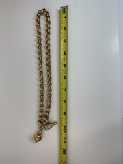 GOLD PLATED ROLO Style CHAIN Spherical Pendant Garnet Toggle Clasp