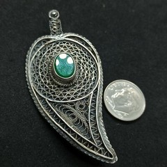 Bezalel Filigree Israeli Brooch Pendant Silver Pin Vintage Jerusalem Mid Century