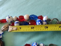Red White Blue America 4th Of July Acrylic And Lamp work Art Glass Necklace