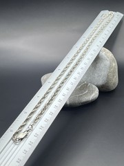Vintage USSR 925 Silver Rolo Chain Size 21 In Weight 12 g.