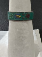 Cloisonne Band Size 7 Green