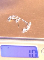 10K Solid Yellow Gold Cubic Zirconia Stud Climber Earrings