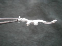 Lizard Gecko Vintage Solid Sterling Silver Bracelet Charm Pendant 2.0g