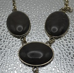 Designer ERICA LYONS Multiple Faceted Stones Cabochon Necklace NWT