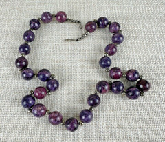 22″ Purple Tourmaline Necklace – 1/2″ Diameter Beads – Beautiful – Varied Shades