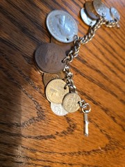 Charm Bracelet World Coins Queen Elizabeth The Second