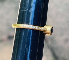 Robin Rotenier 20k Yellow Gold Sapphire & Diamond Ring Size 5.75