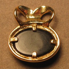 Vintage Sterling Silver Gold Tone Onyx Pendant 6.5g #J4798