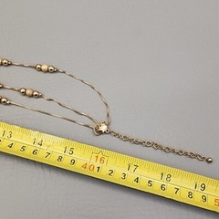 Layered Necklace Gold Tone Station Beaded Textured Glossy 19″